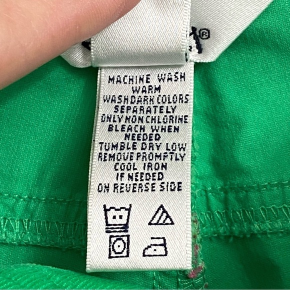 LILY PULITZER / Green with Pink Seahorse Corduroy Wide Leg Crop Pants Size 4 - Picture 4 of 12